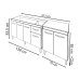 Balc&atilde;o Arm&aacute;rio Gabinete Para Pia 138 cm Camila e Balc&atilde;o Para Microondas ou Forno El&eacute;trico Jane Savana Off White