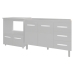 Balc&atilde;o Arm&aacute;rio Cozinha Gabinete de Pia 120 cm Bruna e Balc&atilde;o para Microondas e Forno El&eacute;trico Amanda Branco