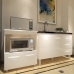 Balc&atilde;o Arm&aacute;rio Cozinha Gabinete de Pia 120 cm Bruna e Balc&atilde;o para Microondas e Forno El&eacute;trico Amanda Branco