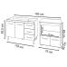Balc&atilde;o Arm&aacute;rio Cozinha Gabinete de Pia 120 cm Bruna e Balc&atilde;o para Microondas e Forno El&eacute;trico Amanda Savana Off White