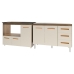 Arm&aacute;rio Cozinha Balc&atilde;o Gabinete de Pia 120 cm Bruna e Balc&atilde;o Alana para Fog&atilde;o Cooktop 4 Bocas e Forno Savana Off White
