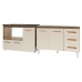 Arm&aacute;rio Cozinha Balc&atilde;o Gabinete de Pia 120 cm Bruna e Balc&atilde;o Alana para Fog&atilde;o Cooktop 5 Bocas e Forno Savana Off White