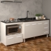 Arm&aacute;rio Balc&atilde;o Gabinete de Pia 140 cm Carine e Balc&atilde;o Para Fog&atilde;o Cooktop 5 Bocas e Forno El&eacute;trico Evelyn Branco