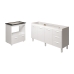 Balcão Cozinha Armário Gabinete de Pia 160 cm Estela e Balcão para Fogão Cooktop 4 Bocas Evelyn Branco