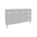Arm&aacute;rio Cozinha Gabinete de Pia 160 cm Estela Branco e Tampo Tamp&atilde;o 160 cm Mob&iacute;lia Decor Branco