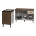 Balc&atilde;o Para Cooktop 4 Bocas Fran e Arm&aacute;rio Aline 118 cm Cozinha Gabinete Savana Off White com Tampo Tamp&atilde;o