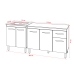 Balc&atilde;o Para Cooktop 4 Bocas Fran e Arm&aacute;rio Aline 118 cm Cozinha Gabinete Savana Off White com Tampo Tamp&atilde;o