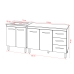 Balc&atilde;o Para Cooktop 4 Bocas Fran Branco e Arm&aacute;rio Bruna 118 cm Cozinha Gabinete Branco com Tampo Tamp&atilde;o Branco