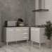 Balc&atilde;o Para Cooktop 4 Bocas Fran Branco e Arm&aacute;rio Bruna 118 cm Cozinha Gabinete Branco com Tampo Tamp&atilde;o Preto