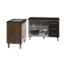 Balc&atilde;o Para Cooktop 4 Bocas Fran e Arm&aacute;rio Bruna 118 cm Cozinha Gabinete Savana Preto com Tampo Tamp&atilde;o Preto