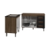Balc&atilde;o Para Cooktop 4 Bocas Fran e Arm&aacute;rio Bruna 118 cm Cozinha Gabinete Savana Preto com Tampo Tamp&atilde;o Savana