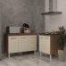 Balc&atilde;o Para Cooktop 4 Bocas Fran e Arm&aacute;rio Bruna 118 cm Cozinha Gabinete Savana Off White com Tampo Tamp&atilde;o Savana