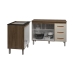 Balc&atilde;o Para Cooktop 4 Bocas Fran e Arm&aacute;rio Bruna 118 cm Cozinha Gabinete Savana Off White com Tampo Tamp&atilde;o Savana
