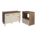 Balc&atilde;o Arm&aacute;rio Gabinete Aline 118 cm Savana Off White com Tampo Savana e Balc&atilde;o Amanda Forno Microondas Savana Off White