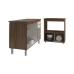 Balc&atilde;o Arm&aacute;rio Gabinete Aline 118 cm Savana Off White com Tampo Savana e Balc&atilde;o Amanda Forno Microondas Savana Off White