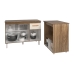 Balc&atilde;o Arm&aacute;rio Gabinete Aline 118 cm Savana Off White com Tampo Savana e Balc&atilde;o Amanda Forno Microondas Savana Off White