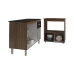 Balc&atilde;o Arm&aacute;rio Gabinete Aline 118 cm Savana Preto com Tampo Preto e Balc&atilde;o Amanda para Forno e Microondas Savana Preto
