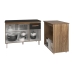 Balc&atilde;o Arm&aacute;rio Gabinete Aline 118 cm Savana Preto com Tampo Preto e Balc&atilde;o Amanda para Forno e Microondas Savana Preto