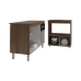 Balc&atilde;o Arm&aacute;rio Gabinete Aline 118 cm Savana Preto com Tampo Savana e Balc&atilde;o Amanda para Forno e Microondas Savana Preto