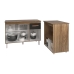 Balc&atilde;o Arm&aacute;rio Gabinete Aline 118 cm Savana Preto com Tampo Savana e Balc&atilde;o Amanda para Forno e Microondas Savana Preto
