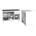 Balc&atilde;o Arm&aacute;rio Gabinete Aline 118 cm Branco com Tampo Preto e Balc&atilde;o Amanda para Forno e Microondas Branco