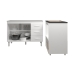 Balc&atilde;o Arm&aacute;rio Gabinete Bruna 118 cm com Tampo Tamp&atilde;o e Balc&atilde;o Evelyn para Cooktop 4 Bocas Branco