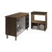 Balc&atilde;o Arm&aacute;rio Gabinete Bruna 118 cm Savana Preto com Tampo Savana e Balc&atilde;o Evelyn para Cooktop 4 Bocas Savana Preto