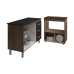 Balc&atilde;o Arm&aacute;rio Gabinete Bruna 118 cm Savana Preto com Tampo Preto e Balc&atilde;o Evelyn para Cooktop 4 Bocas Savana Preto