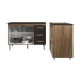 Balc&atilde;o Arm&aacute;rio Gabinete Bruna 118 cm Savana Preto com Tampo Preto e Balc&atilde;o Evelyn para Cooktop 4 Bocas Savana Preto