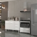 Balc&atilde;o Arm&aacute;rio Gabinete Bruna 118 cm com Tampo Tamp&atilde;o e Balc&atilde;o Evelyn para Cooktop 5 Bocas Branco