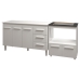 Gabinete Arm&aacute;rio Carine 138 cm com Tampo Tamp&atilde;o e Balc&atilde;o Evelyn Para cooktop 4 Bocas Branco