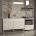 Gabinete Arm&aacute;rio Carine 138 cm com Tampo Tamp&atilde;o e Balc&atilde;o Evelyn Para cooktop 4 Bocas Branco