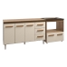 Gabinete Arm&aacute;rio Carine 138 cm com Tampo Tamp&atilde;o e Balc&atilde;o Evelyn Para cooktop 4 Bocas Savana e Off White