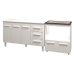 Gabinete Arm&aacute;rio Carine 138 cm com Tampo Tamp&atilde;o e Balc&atilde;o Evelyn Para cooktop 5 Bocas Branco