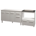 Arm&aacute;rio Gabinete Camila 138 cm com Tampo Tamp&atilde;o e Balc&atilde;o Evelyn Para cooktop 4 Bocas Branco