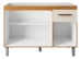 Balc&atilde;o Gabinete De Cozinha para pia de 1,20 Multiuso 3 Portas M&oacute;vel Arm&aacute;rio De Pia Bancada Organizador Savana Off-White