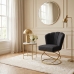 Poltrona Decorativa Estofada Base Aramado Aço Reforçada Industrial Dourado e Cor Preto