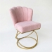 Poltrona Decorativa Estofada Base Aramado A&ccedil;o Refor&ccedil;ada Industrial Dourado e Cor Ros&ecirc;