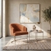 Poltrona Decorativa Moderno Luxo Base Aço Reforçado Champanhe Cor Terra Cota