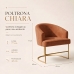 Poltrona Decorativa Moderno Luxo Base Aço Reforçado Dourado Cor Terra Cota