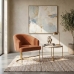 Poltrona Decorativa Moderno Luxo Base Aço Reforçado Dourado Cor Terra Cota