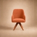 Poltrona Decorativa Base Madeira Girat&oacute;ria Design Moderno Alaska Terra Cota