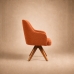 Poltrona Decorativa Base Madeira Girat&oacute;ria Design Moderno Alaska Terra Cota