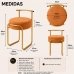 Kit 2 Puff Redondo Estofado Base Reforçada Aço Metal Dourado Terracota