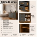 C&ocirc;moda Sapateira 5 Gavetas 2 Portas Multiuso M&oacute;vel Quarto Nature Alaska