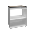 Balcão para Cooktop 5 Bocas Lívia com Nichos para Forno e Micro-ondas Branco Mobília Decor