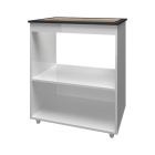 Balcão para Cooktop 5 Bocas Lívia com Nichos para Forno e Micro-ondas Branco Mobília Decor