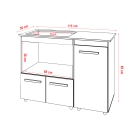 Balc&atilde;o para Cooktop 4 Bocas Malu com Nicho para Micro-ondas Savana e Preto Mob&iacute;lia Decor