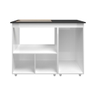 Balcão para Cooktop 5 Bocas Malu com Nicho para Micro-ondas Branco Mobília Decor