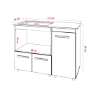 Balcão para Cooktop 5 Bocas Malu com Nicho para Micro-ondas Branco Mobília Decor